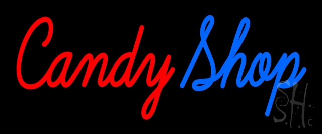 N105-13216-clear Cursive Candy Shop Clear Backing Neon Sign- 10 x 24 in.