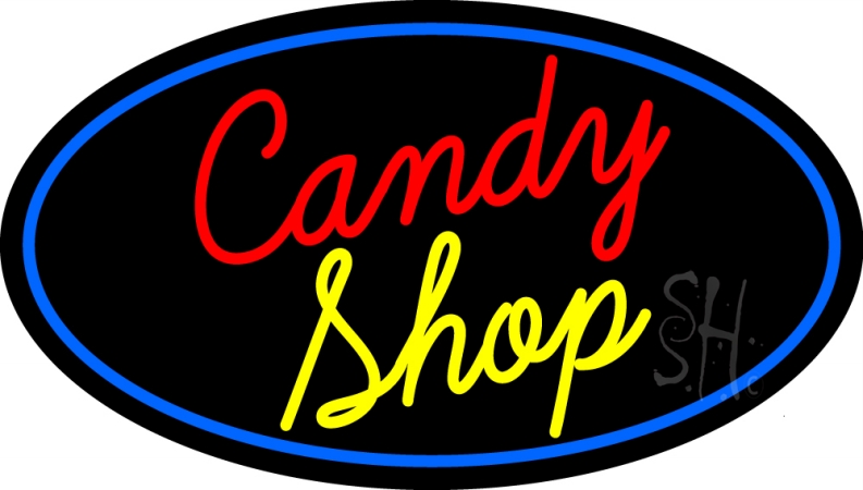 N105-13217-clear Cursive Candy Shop Clear Backing Neon Sign- 17 x 30 in.