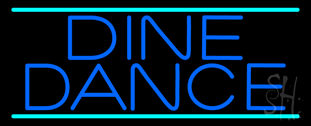 N105-13293-clear Dine Dance Clear Backing Neon Sign- 13 x 32 in.