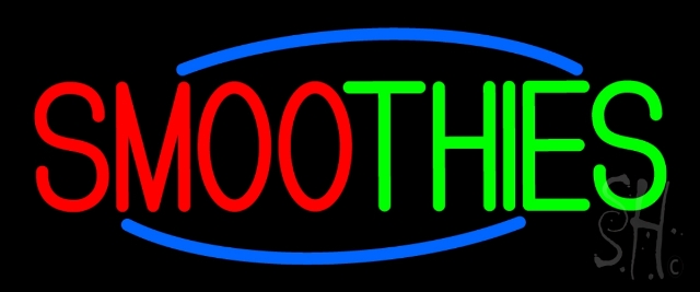 N105-13354-clear Double Stroke Smoothies Clear Backing Neon Sign- 10 x 24 in.