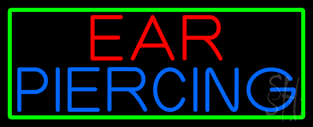 N105-13380-clear Ear Piercing Clear Backing Neon Sign- 13 x 32 in.