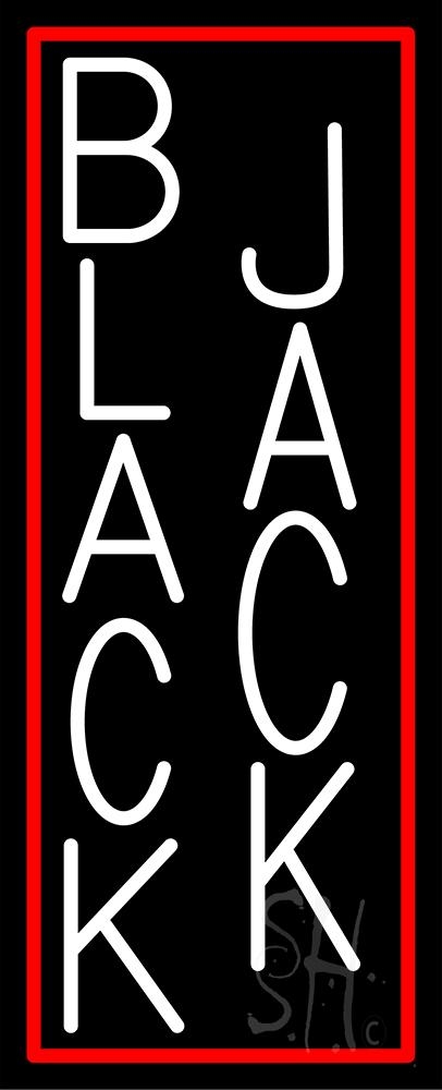 N105-12902-clear Singal Line Blackjack Clear Backing Neon Sign- 32 x 13 in.
