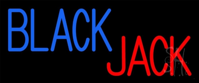 N105-12903-clear Singal Line Blackjack Clear Backing Neon Sign- 10 x 24 in.