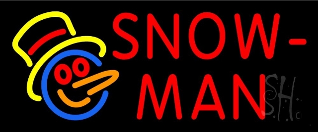 N105-12905-clear Snowman Clear Backing Neon Sign- 10 x 24 in.