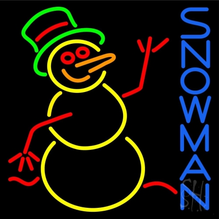 N105-12906-clear Snowman Clear Backing Neon Sign- 24 x 24 in.