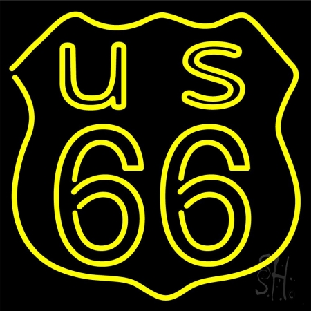 N105-12938-clear Us 66 Clear Backing Neon Sign- 24 x 24 in.