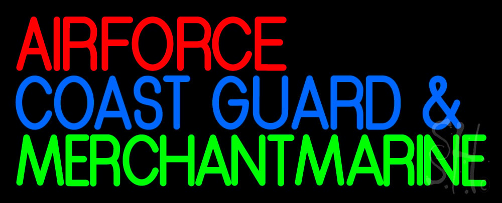 N10512992clear Air Force Coast Guard Merchant Marine Clear Backing Neon Sign 13 x 32 in