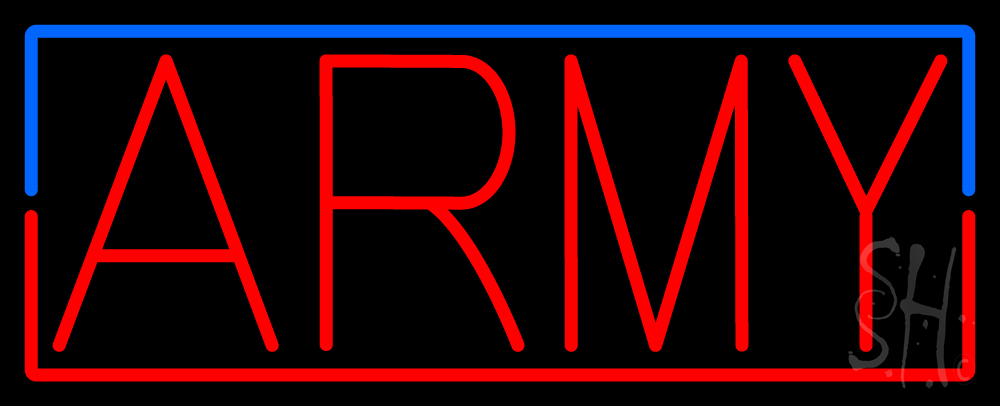 N105-13013-clear Army Clear Backing Neon Sign- 13 x 32 in.