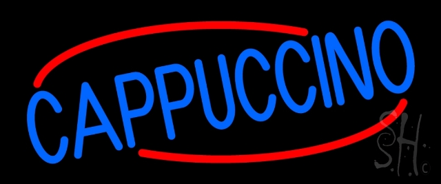 N105-13032-clear Blue Cappuccino Clear Backing Neon Sign- 10 x 24 in.