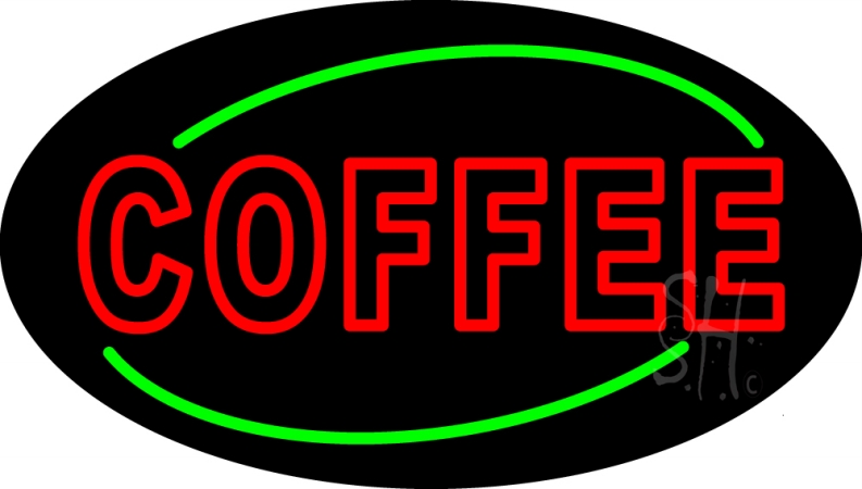 N105-13769-clear Red Coffee Clear Backing Neon Sign- 17 x 30 in.