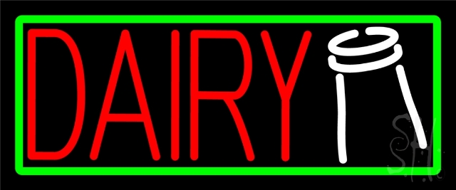 N105-13787-clear Red Dairy Clear Backing Neon Sign- 10 x 24 in.