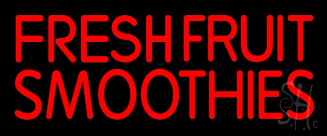 N105-13821-clear Red Fresh Smoothies Clear Backing Neon Sign- 10 x 24 in.
