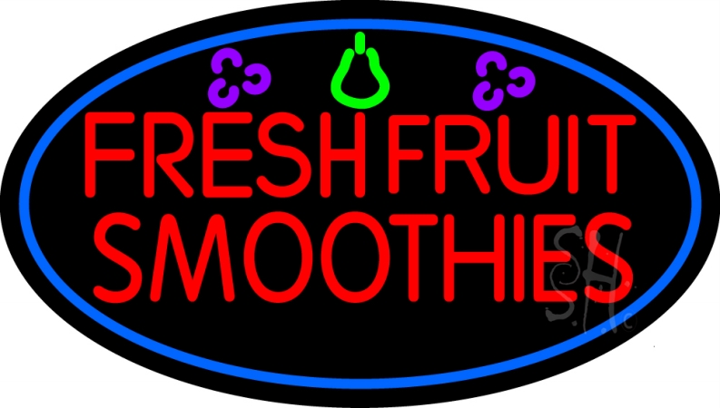 N105-13822-clear Red Fresh Smoothies Clear Backing Neon Sign- 17 x 30 in.