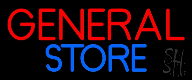 N105-13825-clear Red General Store Clear Backing Neon Sign- 10 x 24 in.
