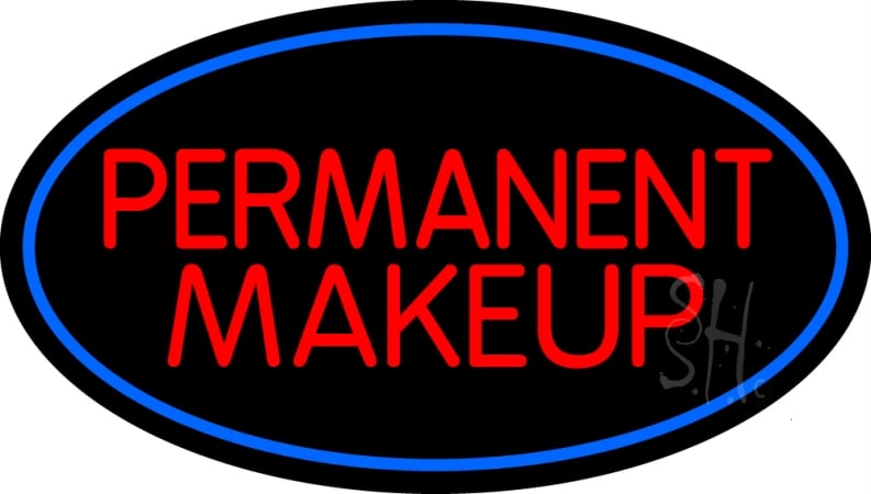 N105-13869-clear Red Permanent Makeup Clear Backing Neon Sign- 17 x 30 in.
