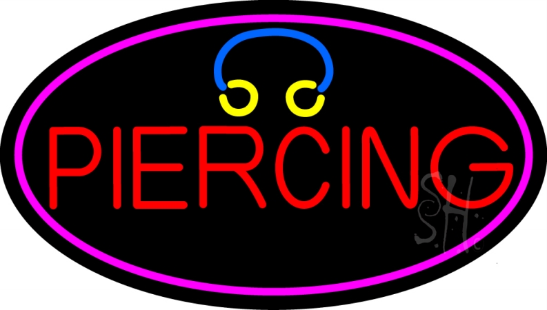 N105-13872-clear Red Piercing Clear Backing Neon Sign- 17 x 30 in.