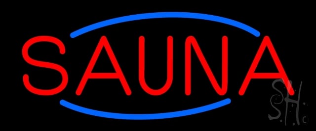 N105-13875-clear Red Sauna Clear Backing Neon Sign- 10 x 24 in.