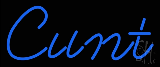 N105-17149-clear Blue Cunt Clear Backing Neon Sign- 10 x24 in.