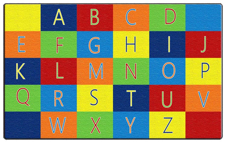 FE404-32A Rectangle Alphabet Seating Carpet- 6 ft. x 8 ft. 4 in.
