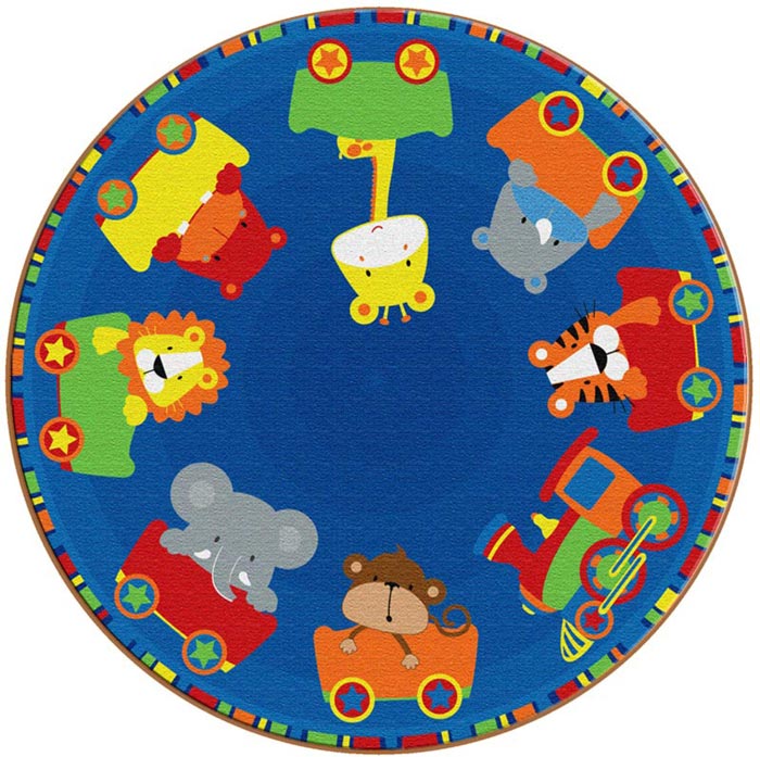 FE417-27A Round Choo Choo Carpet- 6 ft.
