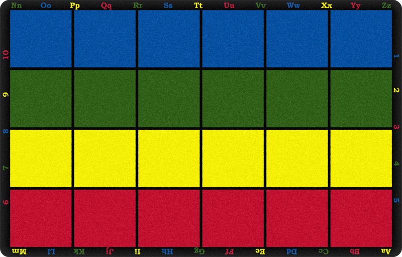 PE423-44 Rectangle Cushy Stars Seating Carpet- 7 ft. 6 in. x 12 ft. - 24 Seats