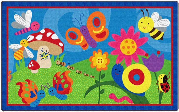 Picture of Flagship Carpets CE419-12W Rectangle Cutie Bugs, 3 ft. x 5 ft.