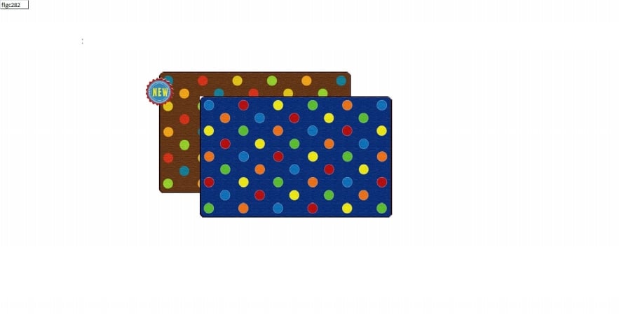 FE409-44A Rectangle Dots Primary Carpet, 7 ft. 6 in. x 12 ft.