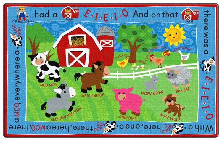 Rectangle E-I-E-I-O Carpet  - 6 ft. x 8 ft. 4 in.
