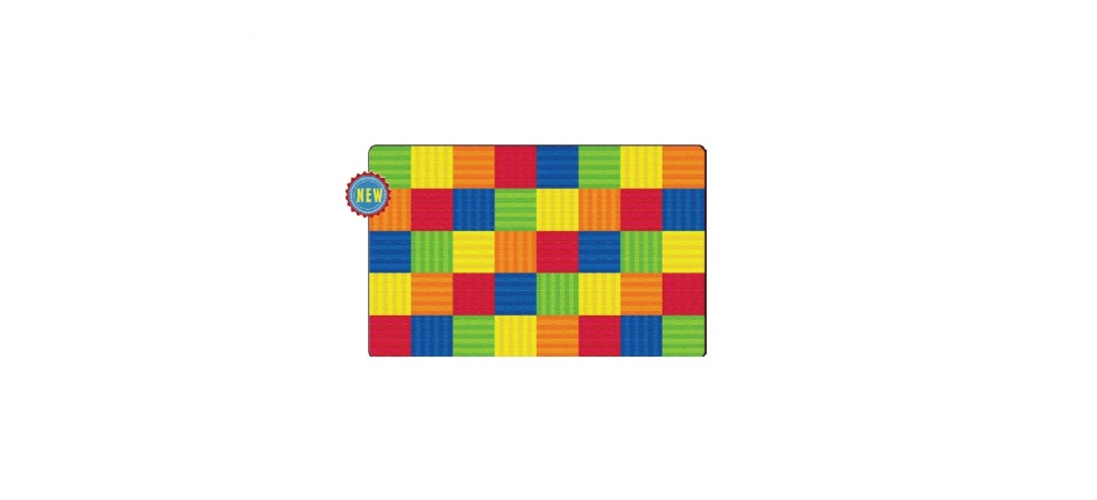 FE411-44A Rectangle Hash Tag Multi Carpet- 7 ft. 6 in. x 12 ft. - 30 Seats