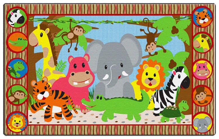 Rectangle Jungle Matching Fun Carpet, 4 ft. x 6 ft.
