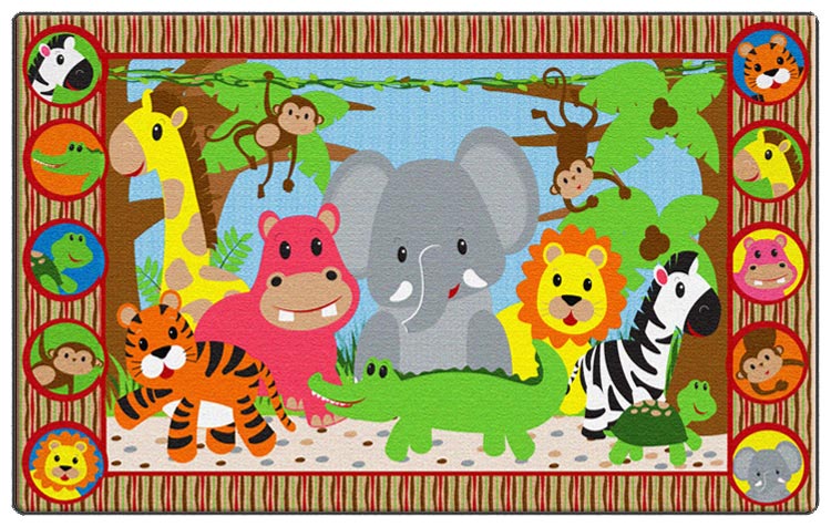 Rectangle Jungle Matching Fun Carpet, 6 ft. x 8 ft. 4 in.