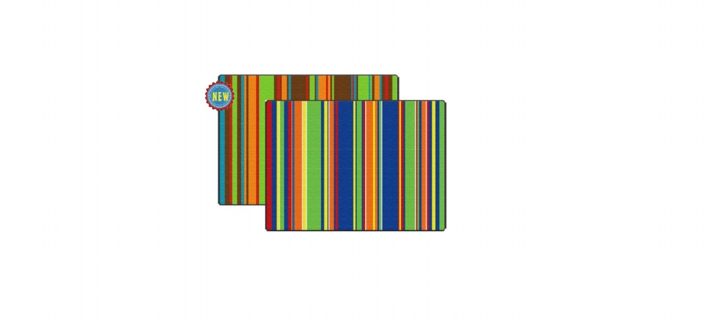 Rectangle Stripes Muted Carpet - 6 ft. x 8 ft. 4 in.
