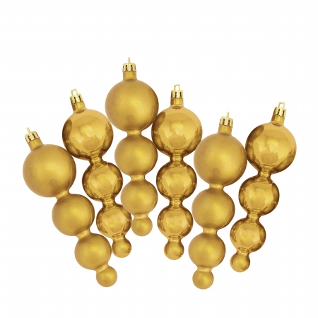 31755183 Shiny and Matte Vegas Gold Finial Shatterproof Christmas Ornaments