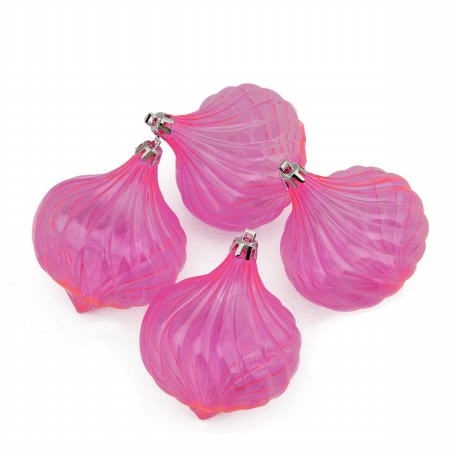 31756481 Pink Transparent Onion Drop Shatterproof Christmas Ornaments