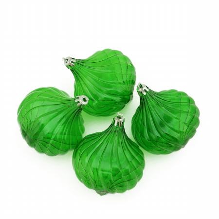 31756482 Green Transparent Onion Drop Shatterproof Christmas Ornaments