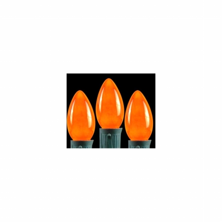 31742580 Opaque Orange C9 Christmas Lights - Green Wire