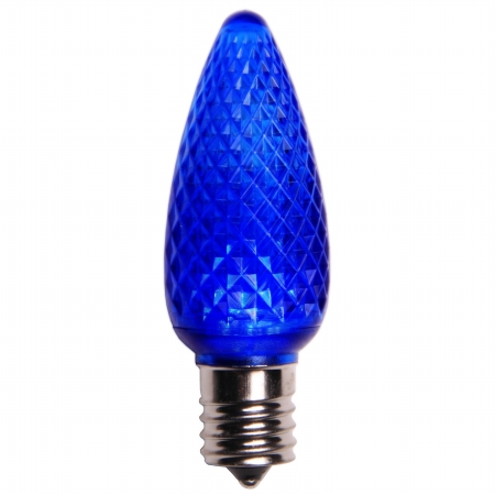 31742591 Faceted Transparent Blue LED C9 Christmas Replacement Bulbs