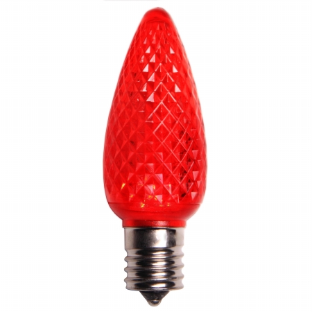 31742599 Faceted Transparent Red LED C9 Christmas Replacement Bulbs