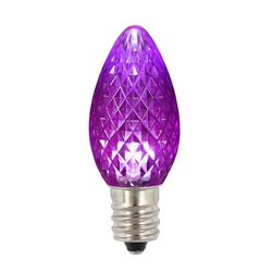 31742628 Faceted Transparent Purple LED C Christmas Replacement Bulbs