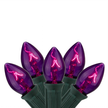 31742562 Transparent Purple C Christmas LightsSpacing - Green Wire