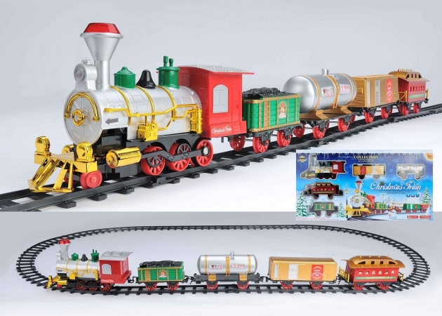 Battery Operated Lighted & Animated Christmas Express Train Set with Sound