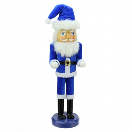 31741991 Decorative Blue and White Hanukkah Santa Wooden Holiday Nutcracker