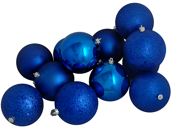 Northlight Seasonal 31753475 Lavish Blue Shatterproof 4-Finish Christmas Ball Ornaments