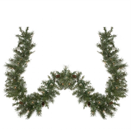 31466960 Pre-lit Snow Mountain Pine Artificial Christmas Garland - Clear Lights -  Northlight Seasonal