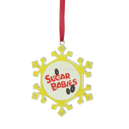 31740003 Silver Plated Snowflake Sugar Babies Candy Logo Christmas Ornament with European Crystals