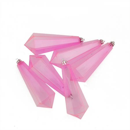 Picture of Northlight Seasonal 31757639 Pink Transparent Shatterproof Diamond Shaped Icicle Christmas Ornaments