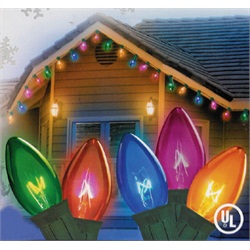 Transparent Multi-Color C Twinkle Christmas Lights