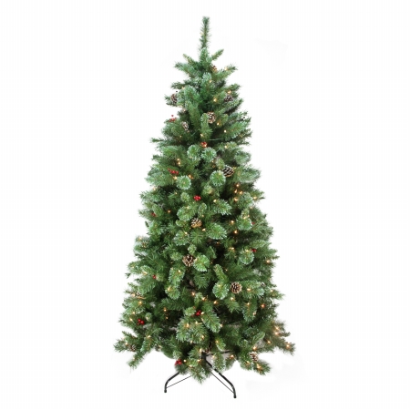 31741694 Pre-Lit Mixed Pine and Iridescent Glitter Medium Artificial Christmas Tree - Clear Lights