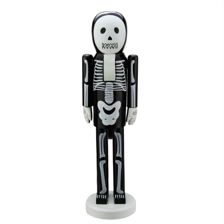 Picture of Northlight Seasonal 31741959 Black and White Skeleton Decorative Wooden Halloween Nutcracker