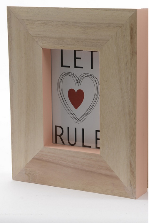 31533791 Basic Luxury Wood Picture Frame with Peach Pearl Accented Edges